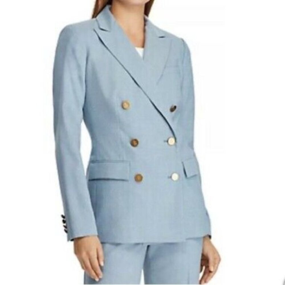 Double-Breasted Light Blue Women's Blazer
